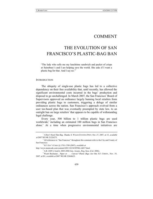 The Evolution of San Francisco's Plastic-Bag Ban article